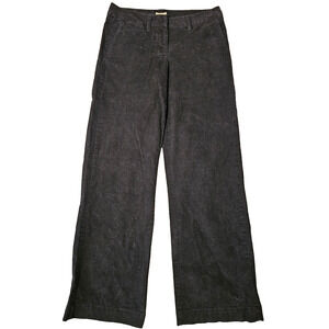 LL Bean Womens 10 Tall Black Corduroy Straight Stretch Cotton Cords Soft Stretch